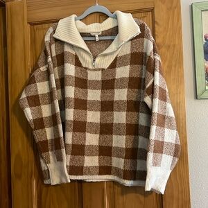Maurice’s Plaid 1/4 Zip sweater